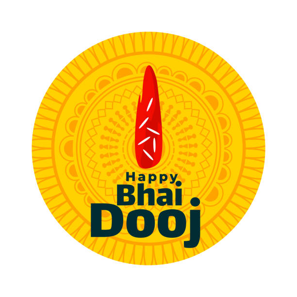 Happy bhai dooj tilak traditiona indian festival background Happy bhai dooj tilak traditiona indian festival background vector bhai tika stock illustrations