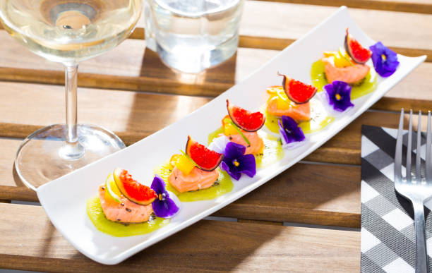 istock Plate of Marinated salmon canapes 1281811375