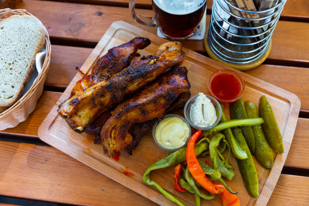istock Baked pork ribs with horseradish, mustard, pickles 1281811546