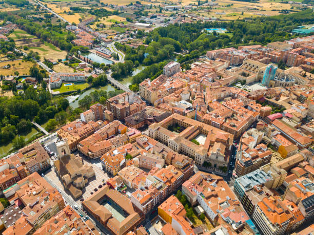 istock Panoramic view from the drone on the city Palencia. Spain 1281811892