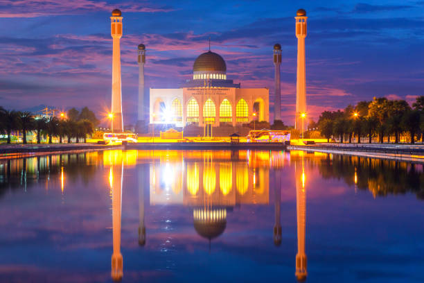 istock Landscape of beautiful sunset sky at Central Mosque. 1281812186