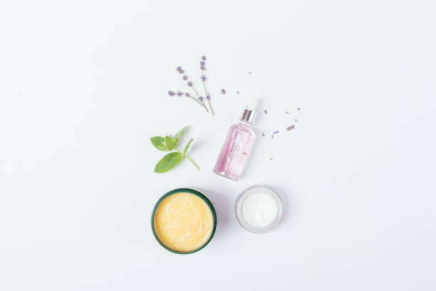 istock Flat lay composition natural skin care cosmetics 1281813280
