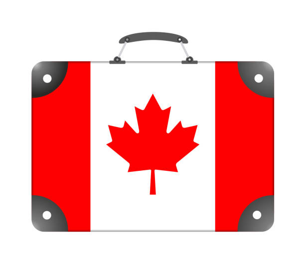 istock Canada flag in the form of a travel suitcase on a white background 1281818178