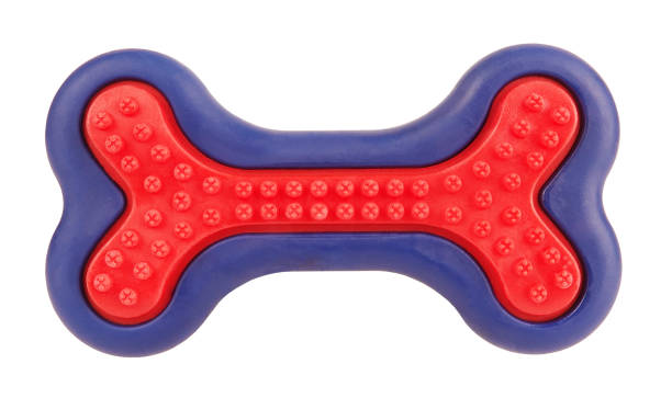 istock Dog bone red blue pet toy perfect isolated on white background 1281825039