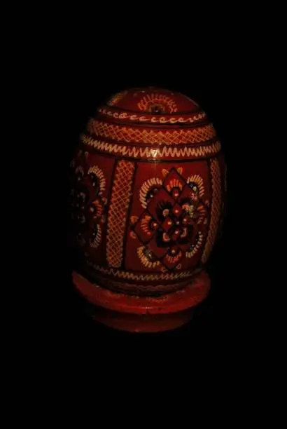 My Russian painted wooden Easter egg, called Pysanky, is a traditional folk craft.