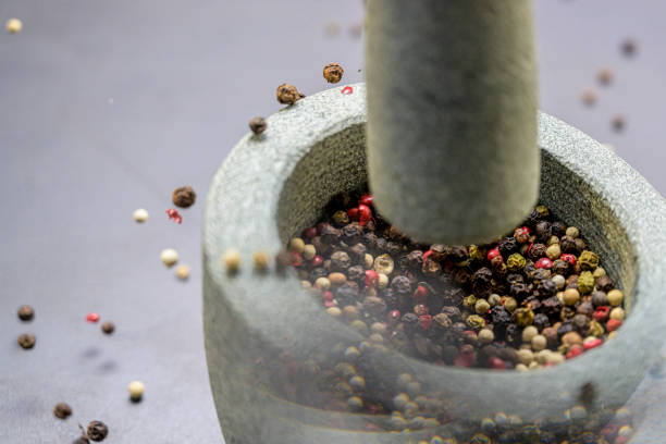 Mortar and Pestle with Rosemary and Chili