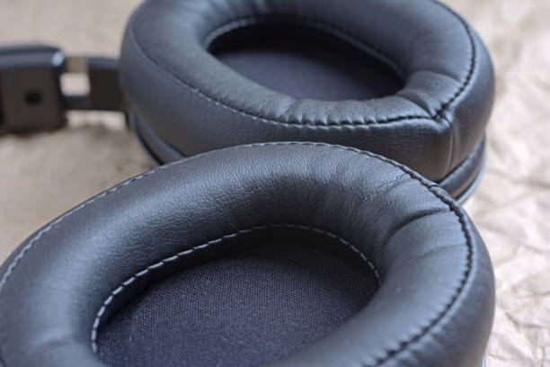 istock head phone close-up with ear pads up, on a light background 1281832520