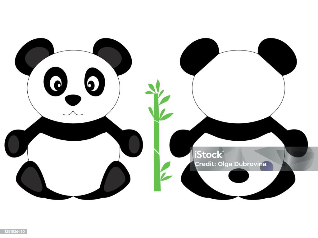 Vetores de Panda Fofo Ilustração Vetorial Do Animal Isolada Em Um