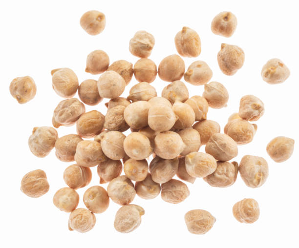 istock Large chickpea or garbanzo beans isolated on white background. 1281839596