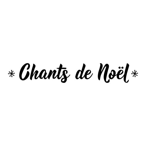 istock Christmas carols - in French language. Lettering. Ink illustration. Modern brush calligraphy. 1281839659