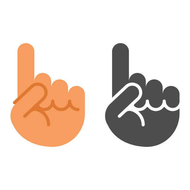ilustrações, clipart, desenhos animados e ícones de design vetorial de indicador ou ícone de um dedo. - human arm human hand hand raised silhouette