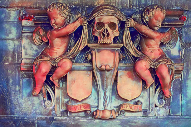 haute marne kilisesi mezar - morbid angel stok fotoğraflar ve resimler