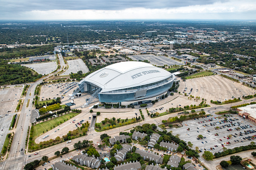 Arlington, Texas, United States - October 19, 2012: View of Rangers Ballpark in Arlington from the parking lot.