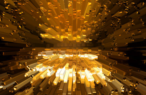 istock Abstract illustration of a space star explosion in gold tones. 1281858935