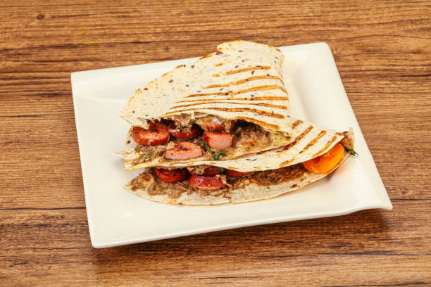 istock Quesadilla with sausages and beans 1281864931