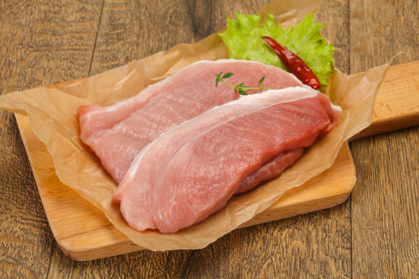 istock Juicy raw pork steak meat 1281865103