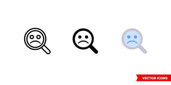 Pictogramme Rien Rien Trouvé Icône De 3 Types De Couleur Noir Et Blanc Contour Symbole ...