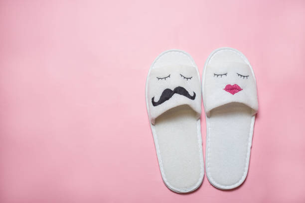 istock Cute funny couple on pink 1281868861