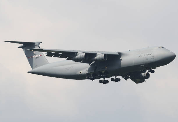 C-5 Galaxy lands at the Ramstein airbase, RPL, Germany.