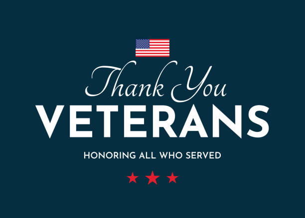 Thank You Veterans card. Veterans Day. Honoring all who served. Vector illustration. EPS10
