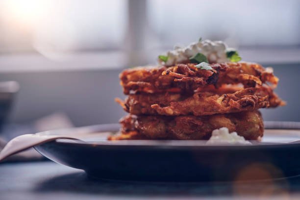 Preparing Rosti Potato Pancake in Domestic Kitchen