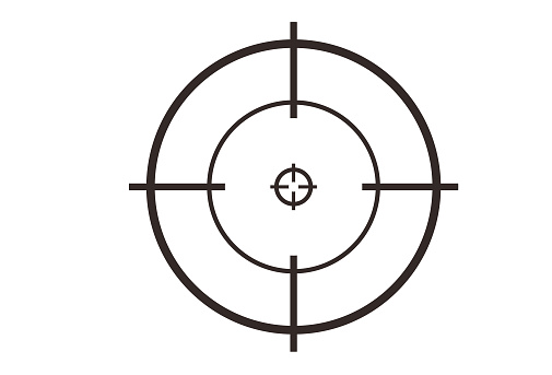 Black and white crosshair icon