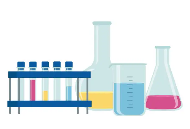 Vector illustration of Laboratory glassware