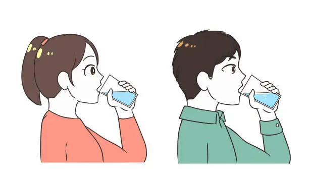 Vector illustration of Drink water