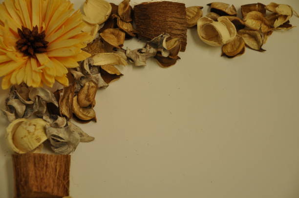 istock Frame of potpourri on white canvas background 1281885596