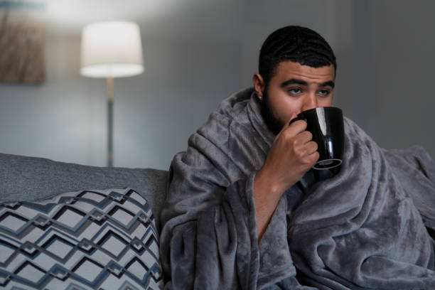 istock Sick man recovers at home 1281886319