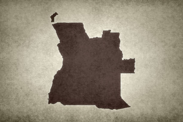 Grunge map of Angola printed on an old paper.