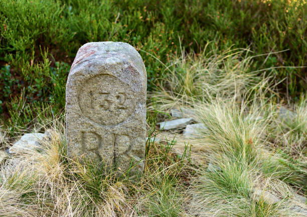 istock A tourist stone with a typical Czech tourist sign. 1281899691