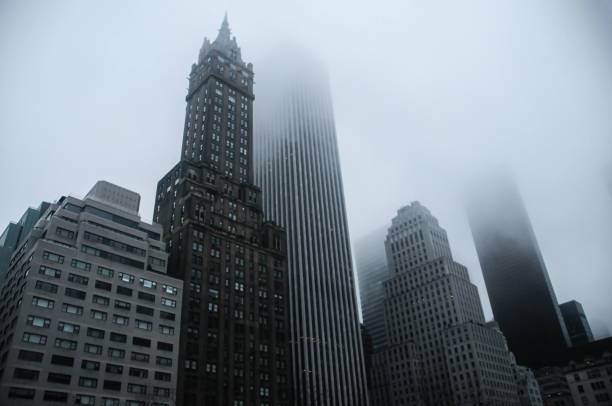 manhattan - new york city new york state skyline winter zdjęcia i obrazy z banku zdjęć