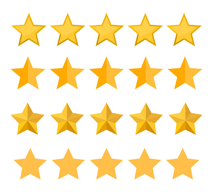 Set of different five stars rating vector icon