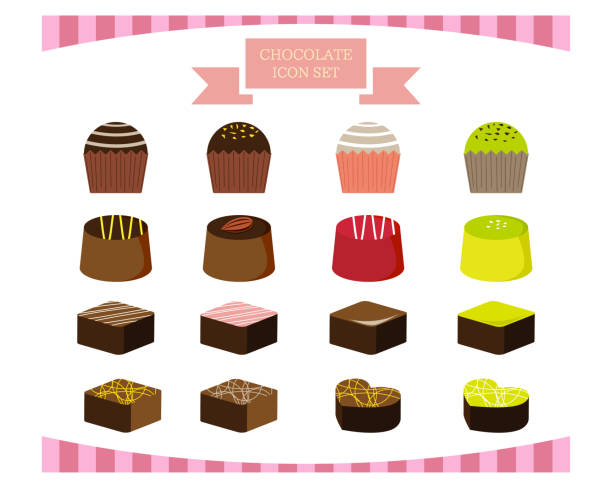 발렌타인 의 과자의 벡터 그림. 초콜릿. 현재 - candy heart shape sweet food holiday stock illustrations