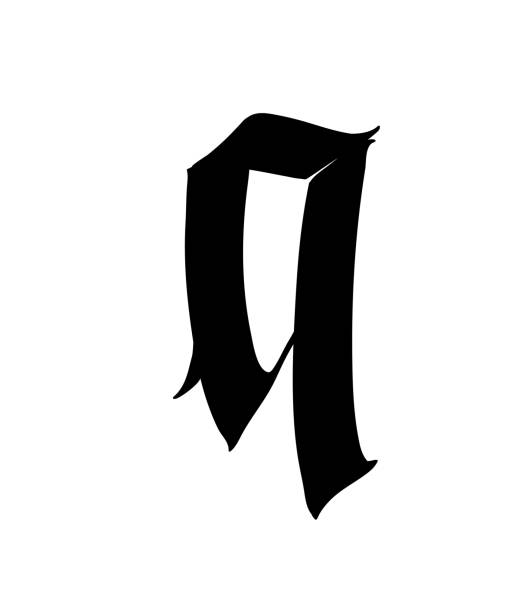 istock Letter Q, in the Gothic style. Vector. Alphabet. The symbol is isolated on a white background. Calligraphy and lettering. Medieval Latin letter. Logo for the company. Monogram. Elegant font for tattoo. 1281920682