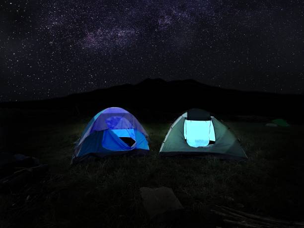 istock Night sky in the camping ground. 1281921769
