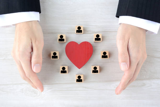 istock Business man keeping and saving human resources images 1281925788