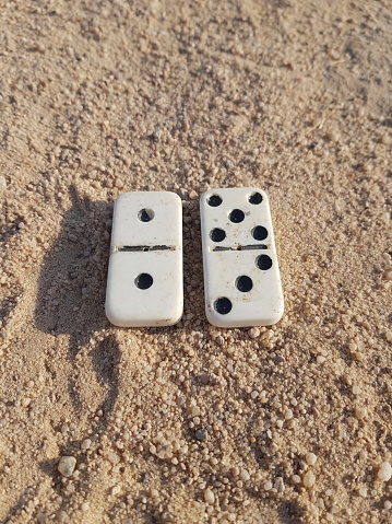 these domino pieces was found thrown in the desert
