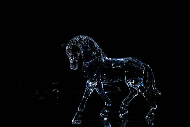 cavalo de cristal no escuro - liquid crystal display - fotografias e filmes do acervo