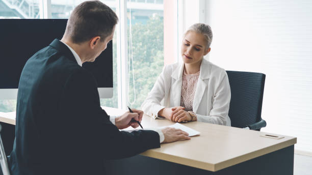 istock Job seeker in job interview meeting with manager 1281929485