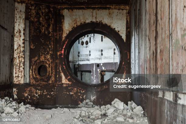 Ruins Of Abandoned Crimean Atomic Energy Station Stock Photo - Download Image Now - Factory, Indoors, Old