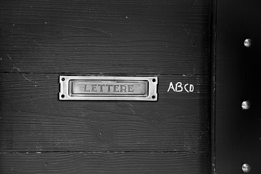 letters on the wooden door