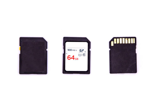 istock Memory cards - various sizes SD cards isolated on white background. SD and micro SD Cards. 1281931923