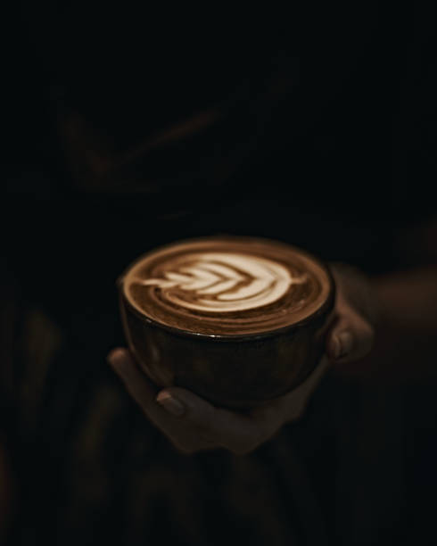 istock Cup of hot latte art coffee. 1281936656