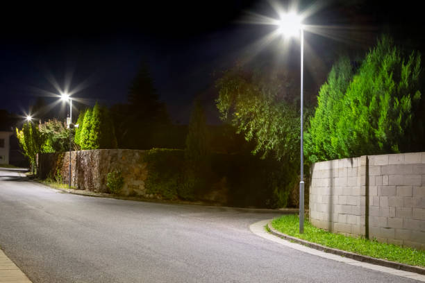 istock modern led illumination on quiet residential area 1281937495