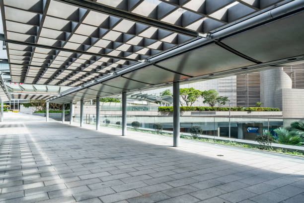istock Footbridge toward central district of Hong Kong 1281937627