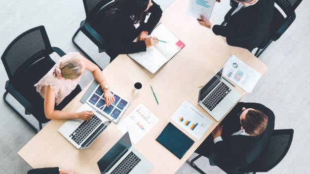 istock Business people group meeting shot from top view 1281944301