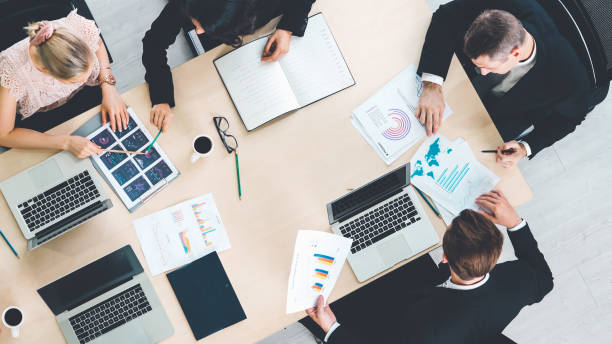 istock Business people group meeting shot from top view 1281946635
