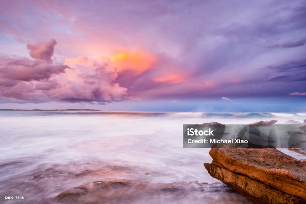 Amazing sky and water in Cronulla ND filter for slow shutter Cronulla Beach Stock Photo